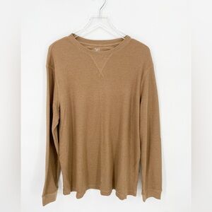 George Brown Tan Waffle Long Sleeve T Shirt